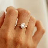 14k Emerald Cut Illusion Mosaic Solitaire Engagement Ring Ferkos Fine Jewelry