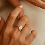 14k Emerald Cut Illusion Mosaic Solitaire Engagement Ring Ferkos Fine Jewelry