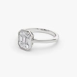 14k Emerald Cut Illusion Mosaic Solitaire Engagement Ring Ferkos Fine Jewelry