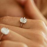 14k Double Claw Step Cut Illusion Solitaire Engagement Ring Ferkos Fine Jewelry