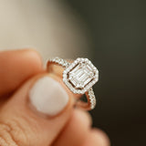 14k Emerald Cut Illusion Halo Setting Engagement Ring Ferkos Fine Jewelry