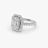 14k Emerald Cut Illusion Halo Setting Engagement Ring Ferkos Fine Jewelry