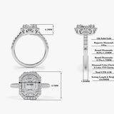 14k Emerald Cut Illusion Halo Setting Engagement Ring Ferkos Fine Jewelry