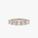 14k Five Stone 1ctw Wire Basket Diamond Ring 14K Rose Gold Ferkos Fine Jewelry