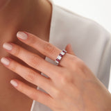 14K Baguette & Round Diamond with Genuine Ruby Ring Ferkos Fine Jewelry