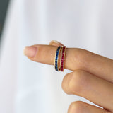 14k Gold Full Eternity Princess Cut Ruby Ring Ferkos Fine Jewelry