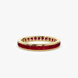 14k Gold Full Eternity Princess Cut Ruby Ring 14K Gold Ferkos Fine Jewelry