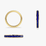 14k Gold Full Eternity Princess Cut Sapphire Ring Ferkos Fine Jewelry