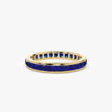 14k Gold Full Eternity Princess Cut Sapphire Ring 14K Gold Ferkos Fine Jewelry