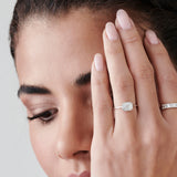 14k East West Illusion Setting Emerald Pie Cut Diamond Ring Ferkos Fine Jewelry