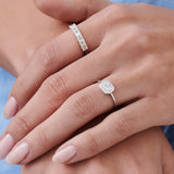 14k East West Illusion Setting Emerald Pie Cut Diamond Ring Ferkos Fine Jewelry