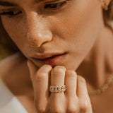 14k Baguette Diamond Ring in Halo Setting Ferkos Fine Jewelry