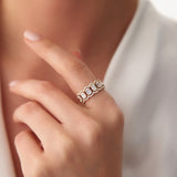 14k Baguette Diamond Ring in Halo Setting Ferkos Fine Jewelry