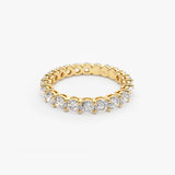 14k Basket Setting Full Eternity Diamond Ring 2.25ctw Ferkos Fine Jewelry