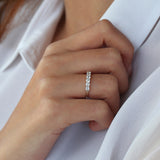 Platinum 7 Stone Basket Setting Diamond Wedding Ring 0.70ctw Ferkos Fine Jewelry