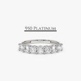 Platinum 7 Stone Basket Setting Diamond Wedding Ring 0.70ctw 3 Ferkos Fine Jewelry