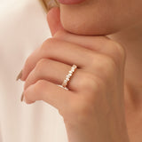 14k Pear Shape HalF Eternity Diamond Band Ferkos Fine Jewelry