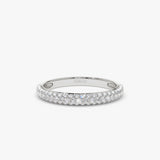 14k 3 Row Half Eternity Diamond Band Ferkos Fine Jewelry