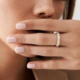 14k Dome Baguette Diamond Women's Anniversary Ring Ferkos Fine Jewelry