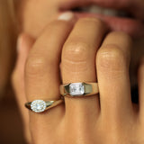 14k Emerald Cut Illusion Mosaic Solitaire Pinky Ring Ferkos Fine Jewelry