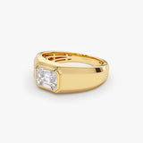 14k Emerald Cut Illusion Mosaic Solitaire Pinky Ring Ferkos Fine Jewelry