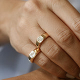 14k Asscher Cut Illusion Mosaic Solitaire Pinky Ring Ferkos Fine Jewelry