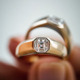 14k Asscher Cut Illusion Mosaic Solitaire Pinky Ring Ferkos Fine Jewelry
