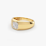 14k Asscher Cut Illusion Mosaic Solitaire Pinky Ring Ferkos Fine Jewelry