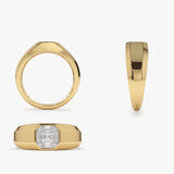 14k Asscher Cut Illusion Mosaic Solitaire Pinky Ring Ferkos Fine Jewelry