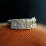 14k Baguette and Round Halo Diamond Ring Ferkos Fine Jewelry