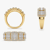 14k Baguette and Round Halo Diamond Ring Ferkos Fine Jewelry