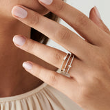 14k Gold Triple Row Mix Diamond Statement Ring Ferkos Fine Jewelry