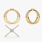 14k Gold Baguette and Round Diamond Illusion Setting Statement Ring Ferkos Fine Jewelry