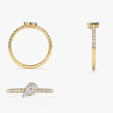 14k Pear Shape Illusion Setting Diamond Engagement Ring Ferkos Fine Jewelry