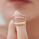 14k Baguette and Round Diamond Alternating Ring Ferkos Fine Jewelry
