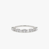 14k Baguette and Round Diamond Alternating Ring Ferkos Fine Jewelry