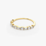 14k Baguette and Round Diamond Alternating Ring Ferkos Fine Jewelry