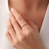 14k Baguette and Round Diamond Alternating Ring Ferkos Fine Jewelry