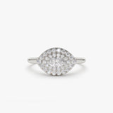 14k East to West Double Halo Marquise Diamond Ring Ferkos Fine Jewelry