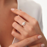 14k East to West Double Halo Marquise Diamond Ring Ferkos Fine Jewelry