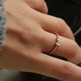 14k Baguette and Round Diamond Bow Ring Ferkos Fine Jewelry