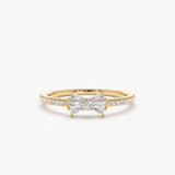 14k Baguette and Round Diamond Bow Ring 14K Gold Ferkos Fine Jewelry