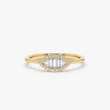 Marquise Baguette Diamond Ring in 14K 14K Gold Ferkos Fine Jewelry