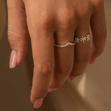 14k Baguette and Round Diamond Chevron Ring Ferkos Fine Jewelry