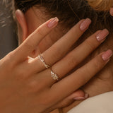 14k Mix Baguette and Round Diamond Crossover Ring Ferkos Fine Jewelry