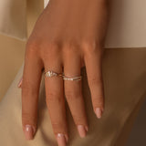 14k Baguette and Round Diamond Dainty Cluster Ring Ferkos Fine Jewelry