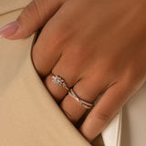 14k Baguette and Round Diamond Dainty Cluster Ring Ferkos Fine Jewelry