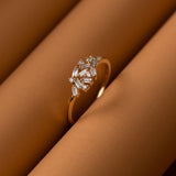 14k Baguette and Round Diamond Dainty Cluster Ring Ferkos Fine Jewelry