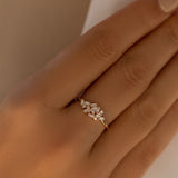14k Baguette and Round Diamond Dainty Cluster Ring Ferkos Fine Jewelry