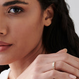 14k Bezel Setting Emerald Cut Diamond Wedding Band Ferkos Fine Jewelry